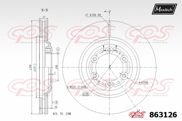 Disque de frein MAXTECH 863126