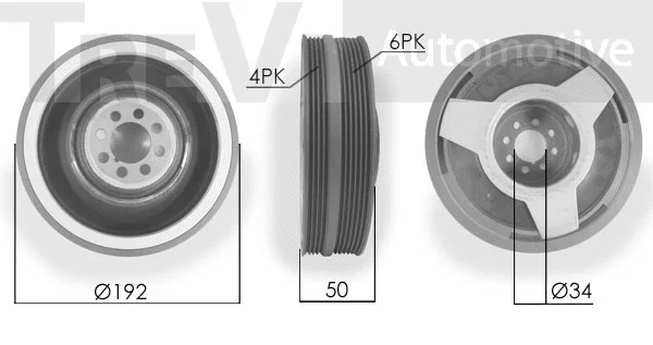 Poulie, vilebrequin TREVI AUTOMOTIVE PC1026