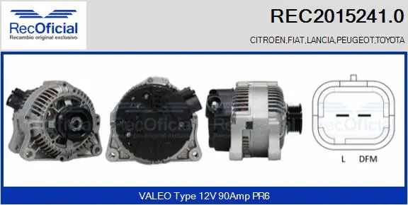 Alternateur RECOFICIAL REC2015241.0