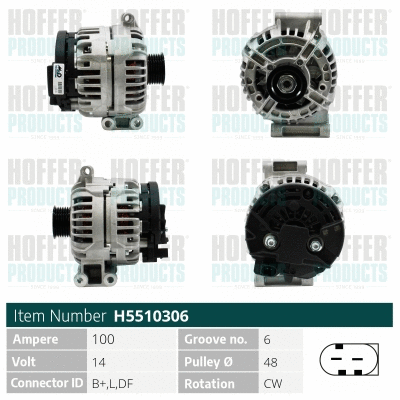 Alternateur HOFFER H5510306
