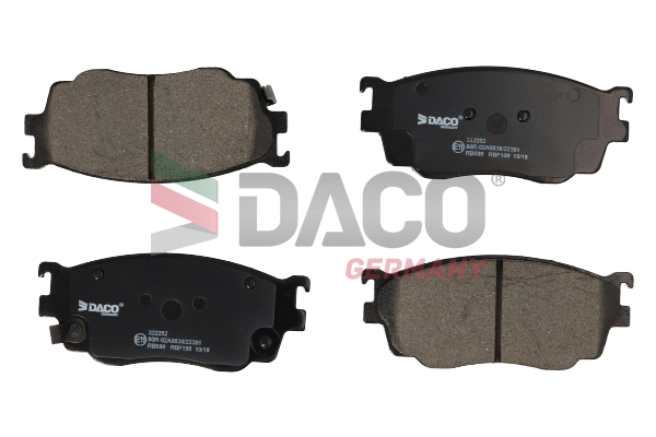 Kit de plaquettes de frein, frein à disque DACO Germany 322252