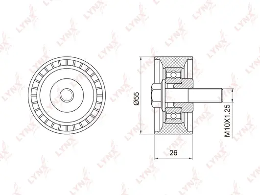 Poulie renvoi/transmission, courroie crantée LYNXAUTO PB-3012