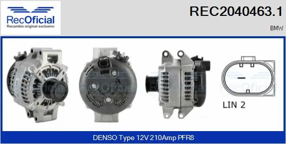 Alternateur RECOFICIAL REC2040463.1