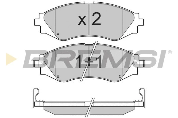 Kit de plaquettes de frein, frein à disque BREMSI BP3234