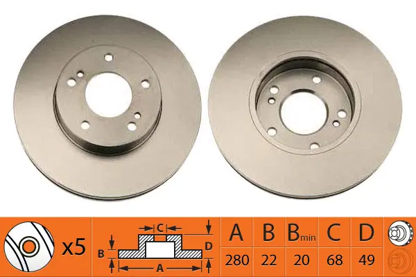 Disque de frein SB BR22107T
