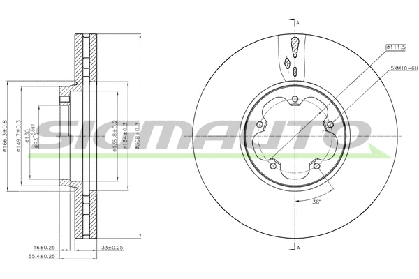 Disque de frein SIGMAUTO DBC470V