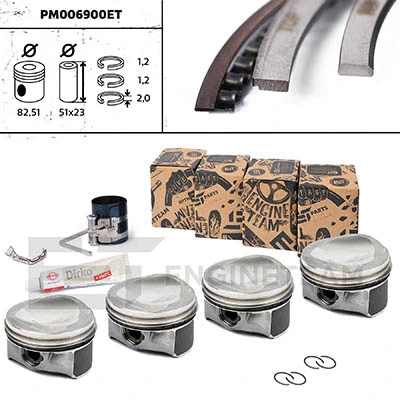 Kit de pistons ET ENGINETEAM PM006900ET