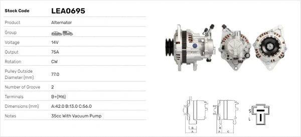 Alternateur LUSA LEA0695