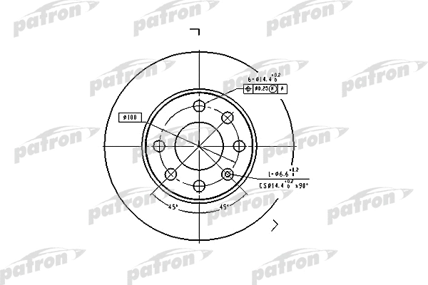Disque de frein PATRON PBD1608