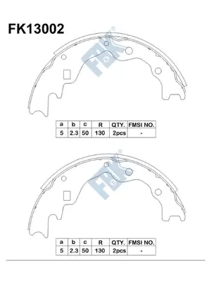 Jeu de mâchoires de frein FBK FK13002