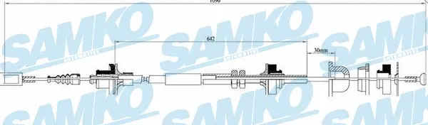 Tirette à câble, commande d'embrayage SAMKO C0058C