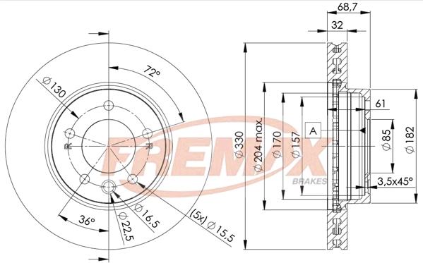 Disque de frein FREMAX BD-3327