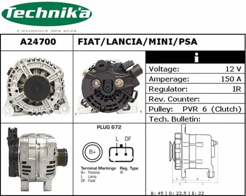Alternateur Technika A24700