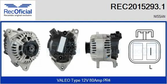Alternateur RECOFICIAL REC2015293.1