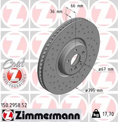 Disque de frein ZIMMERMANN 150.2958.52
