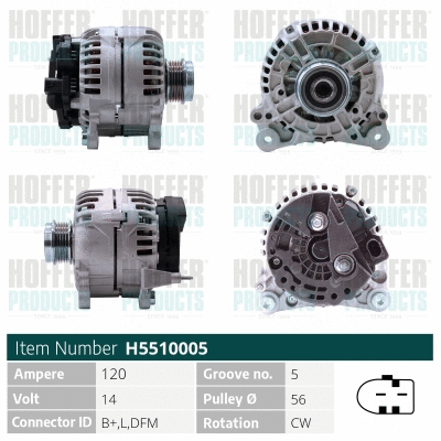 Alternateur HOFFER H5510005