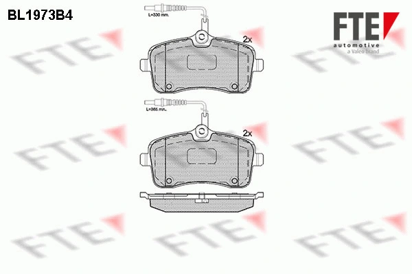 Kit de plaquettes de frein, frein à disque FTE 9010560