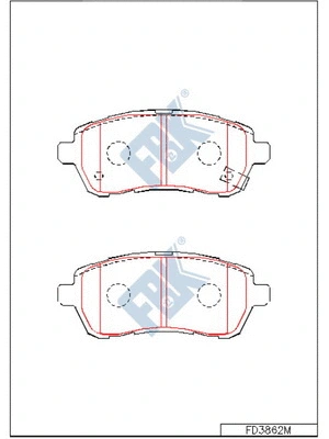 Kit de plaquettes de frein, frein à disque FBK FD3862M