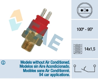 Interrupteur de température, ventilateur de radiateur FAE 36250