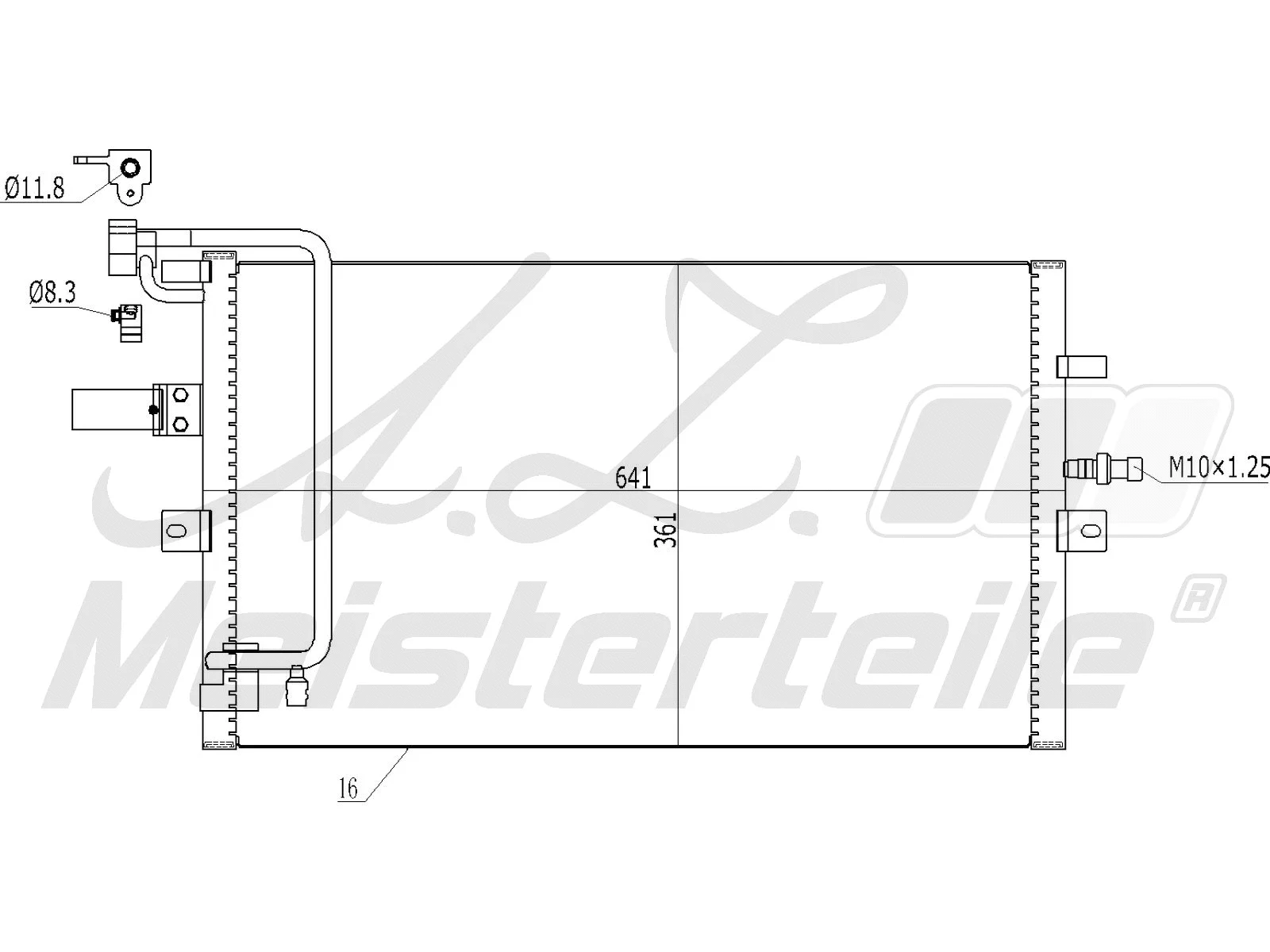 Condenseur, climatisation A.Z. Meisterteile AZMT-45-030-1304