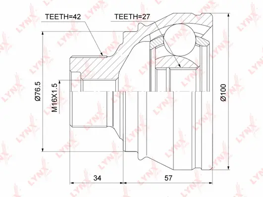 Jeu de joints, arbre de transmission LYNXAUTO CO-3829