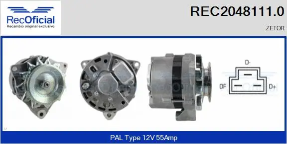 Alternateur RECOFICIAL REC2048111.0