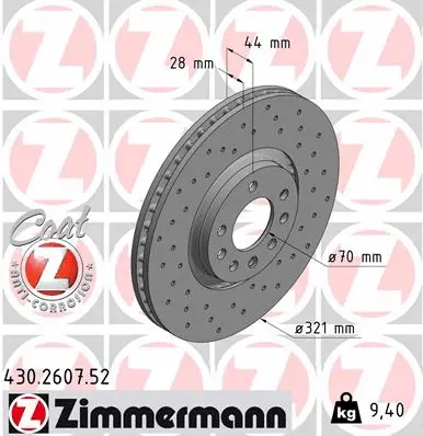 Disque de frein ZIMMERMANN 430.2607.52