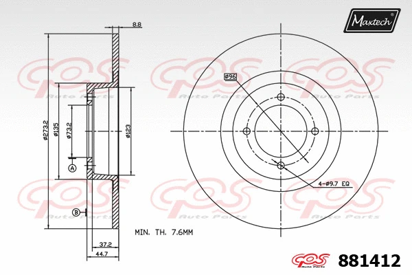 Disque de frein MAXTECH 881412