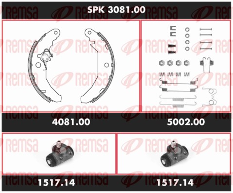 Kit de freins, freins à tambours REMSA SPK 3081.00