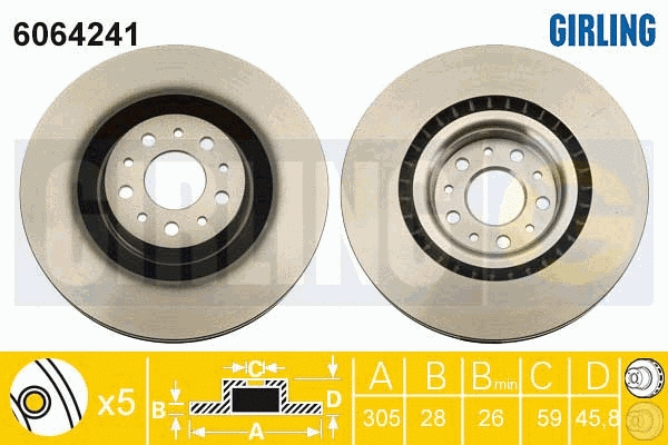 Disque de frein GIRLING 6064241