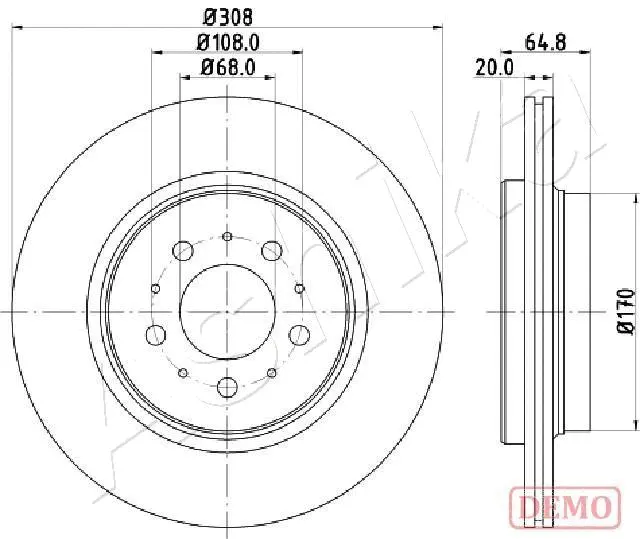 Disque de frein ASHIKA 61-00-0326C