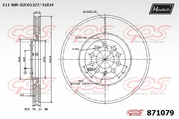 Disque de frein MAXTECH 871079