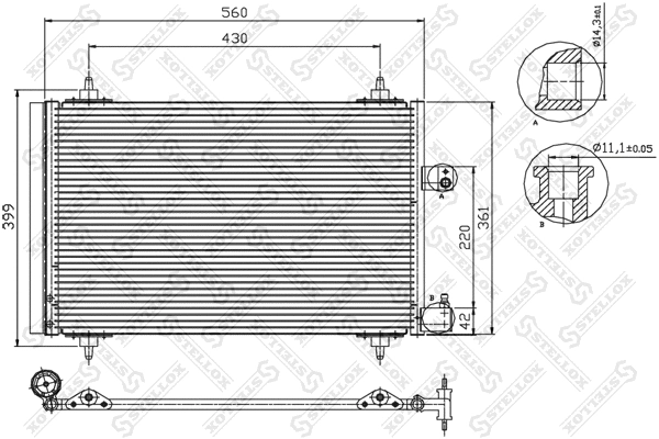 Condenseur, climatisation STELLOX 10-45067-SX