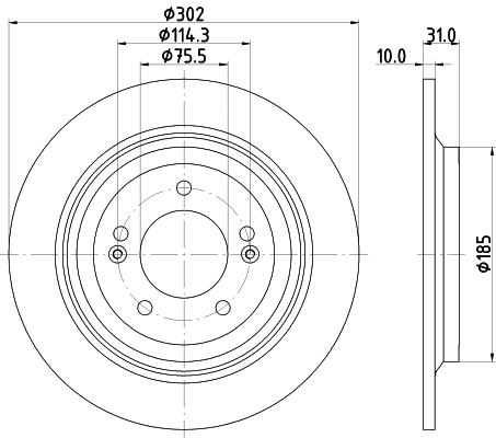 Disque de frein MINTEX MDC2835C