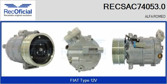 Compresseur, climatisation RECOFICIAL RECSAC74053.0