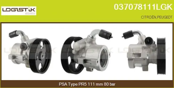 Pompe hydraulique, direction LGK 037078111LGK