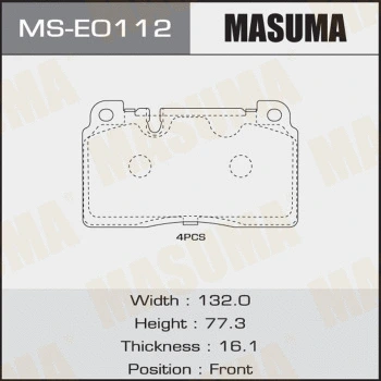 Jeu de mâchoires de frein MASUMA MS-E0112