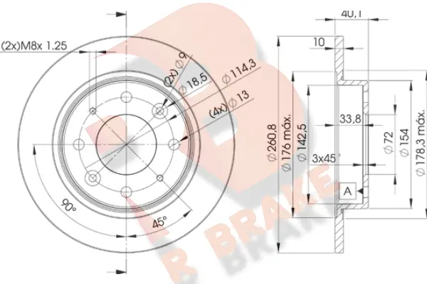 Disque de frein R BRAKE 78RBD26251
