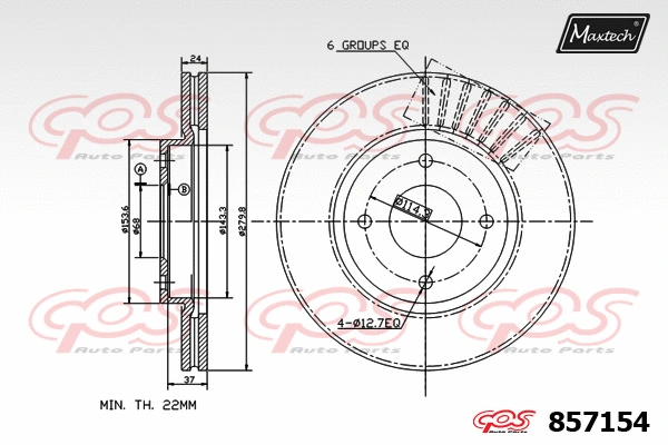 Disque de frein MAXTECH 857154