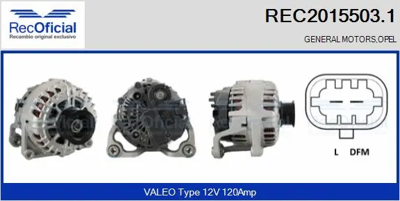 Alternateur RECOFICIAL REC2015503.1