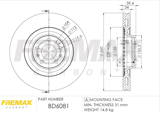 Disque de frein FREMAX BD-6081
