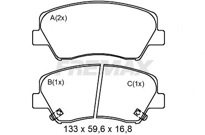 Kit de plaquettes de frein, frein à disque FREMAX FBP-2502