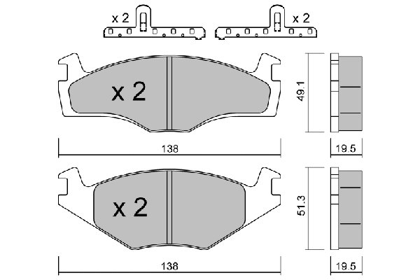 Kit de plaquettes de frein, frein à disque AISIN BPVW-1007