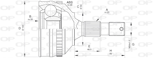 Jeu de joints, arbre de transmission OPEN PARTS CVJ5635.10