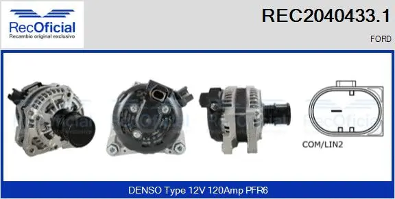 Alternateur RECOFICIAL REC2040433.1