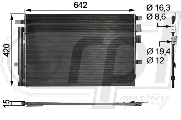 Condenseur, climatisation RPL QUALITY APCDAR5023
