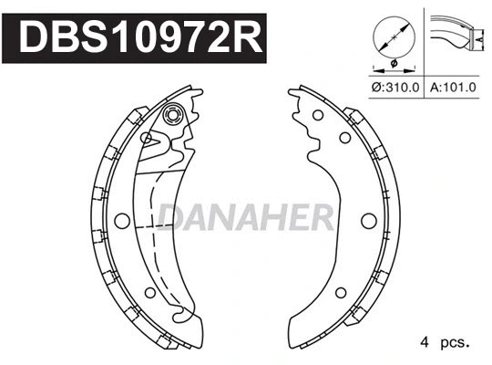 Jeu de mâchoires de frein DANAHER DBS10972R