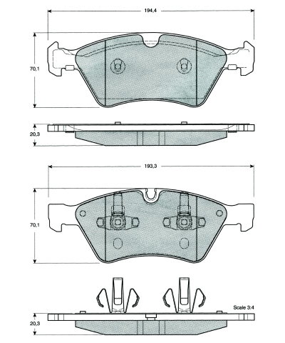 Kit de plaquettes de frein, frein à disque MTR MT477