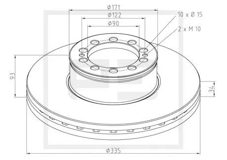 Disque de frein PE Automotive 036.126-00A