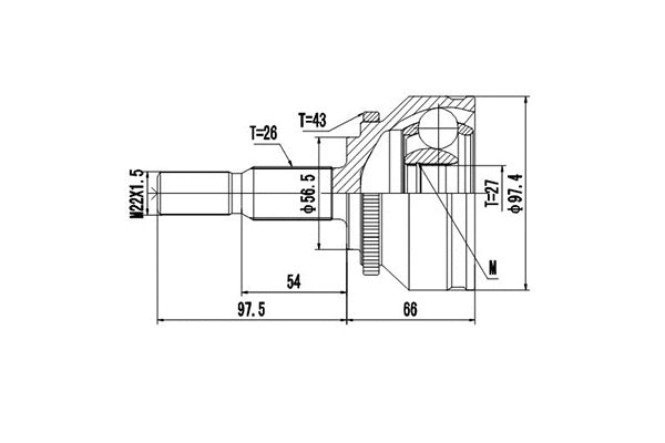 Jeu de joints, arbre de transmission DYNAMATRIX DCV862012